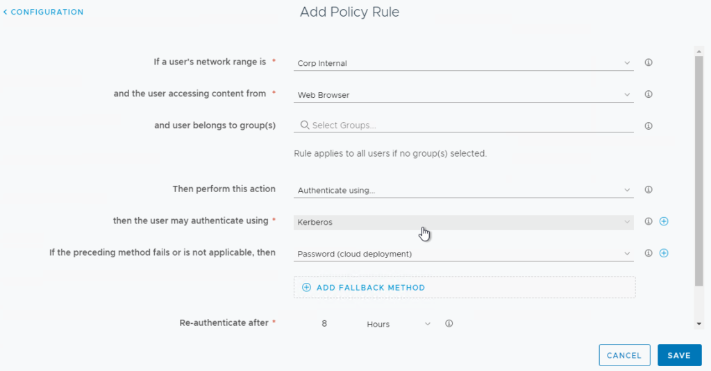 Policy configuration