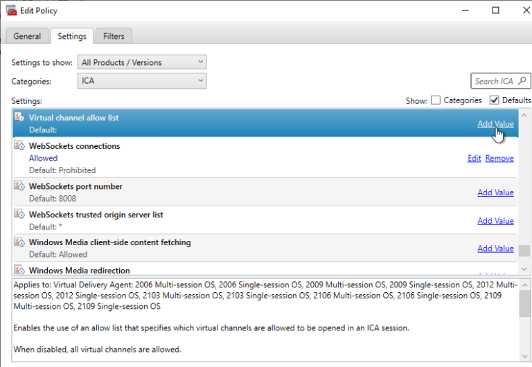 Citrix Policy Settings – Carl Stalhood